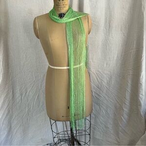 2/$20 Women’s Rectangular Open Weave Fringe Scarf with Metallic Accents